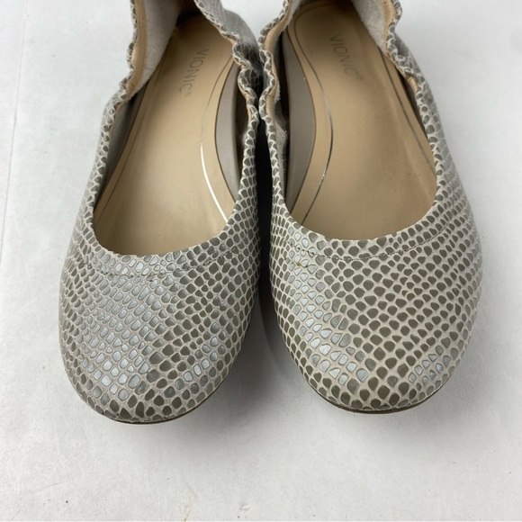 Vionic Womens 7 Alexa Ballet Flat Tan Lizard Leather Slip Ons - Picture 4 of 6